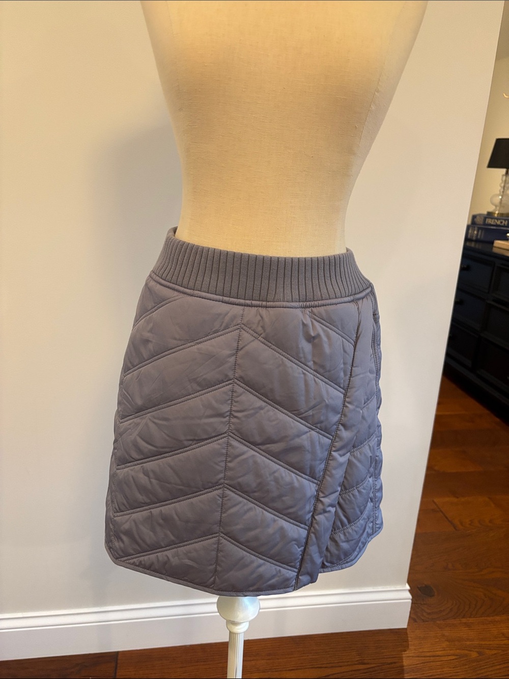 Prana Quilted Mini Skirt in Slate Gray